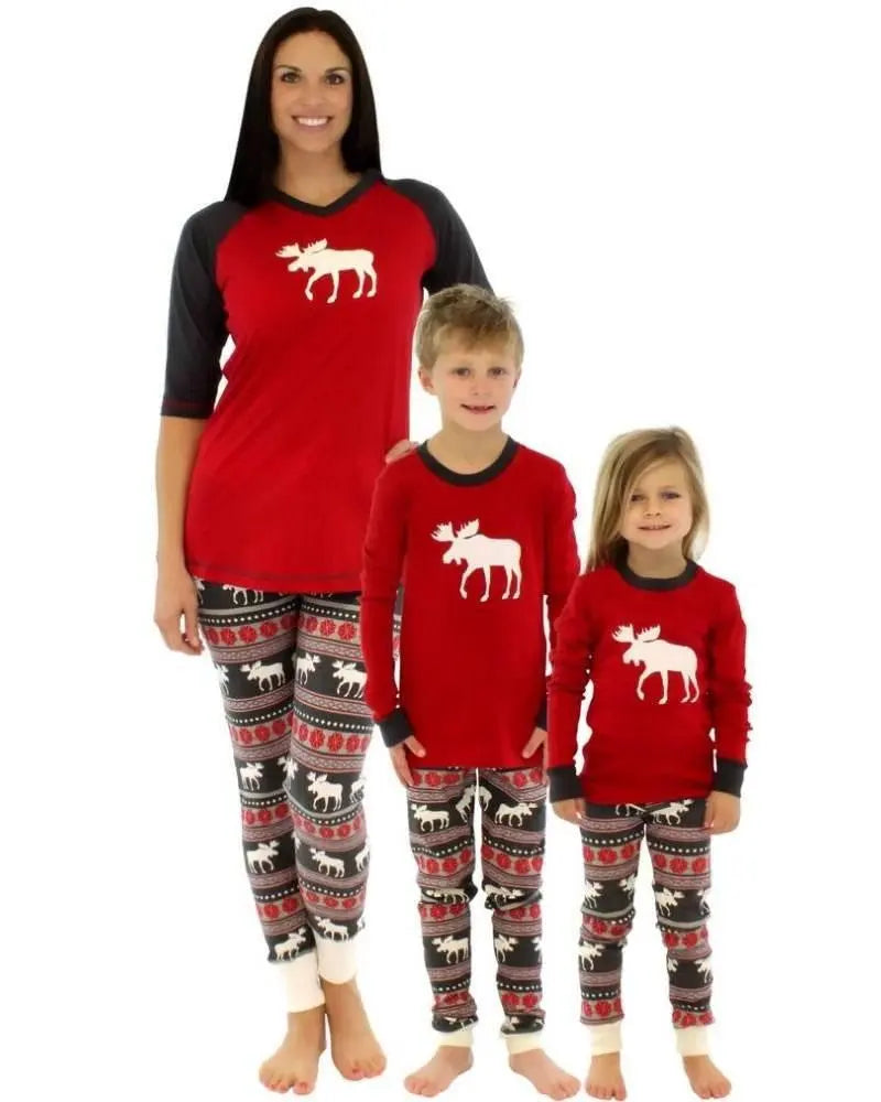 Christmas Elk Print Family Pajamas  Pre2brand