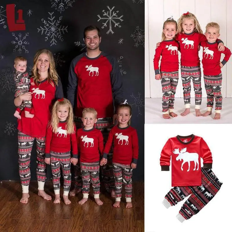 Christmas Elk Print Family Pajamas  Pre2brand