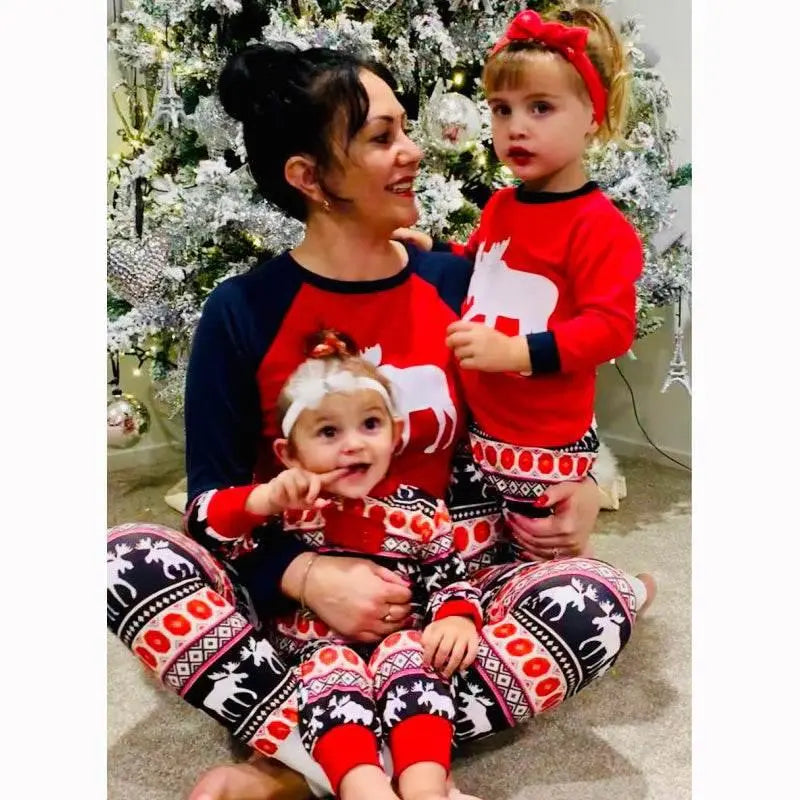 Christmas Elk Print Family Pajamas  Pre2brand
