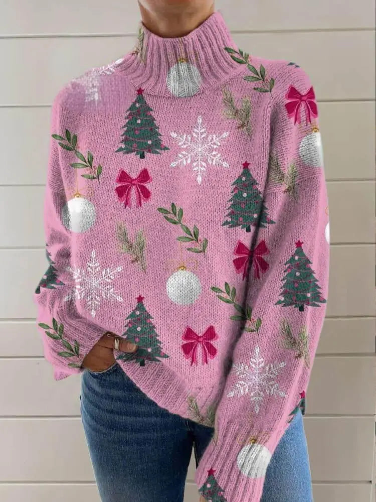 Christmas Totem Women'S Printed Wear Turtleneck Sweater  Pre2brand