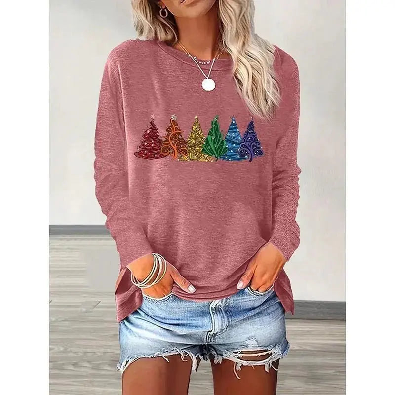 Christmas Tree Graphic Long Sleeve T-Shirt  Pre2brand