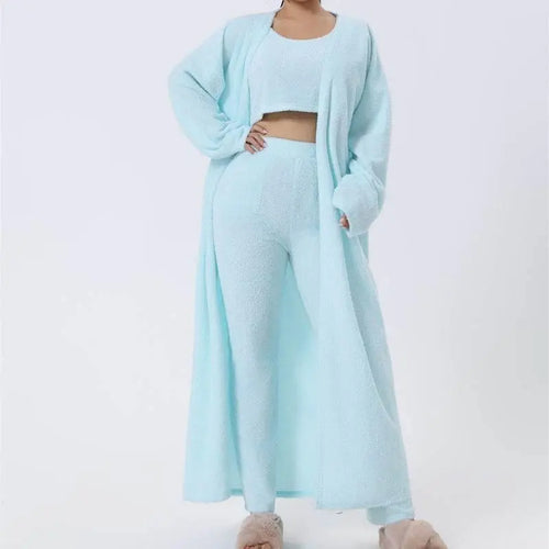 Cozy Pajama Set, 3 Piece Lounge Set, Women Winter Dress  Pre2brand