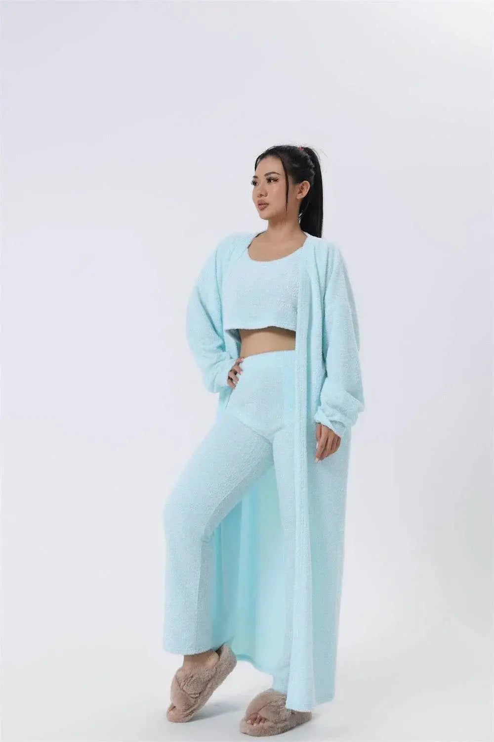 Cozy Pajama Set, 3 Piece Lounge Set, Women Winter Dress  Pre2brand