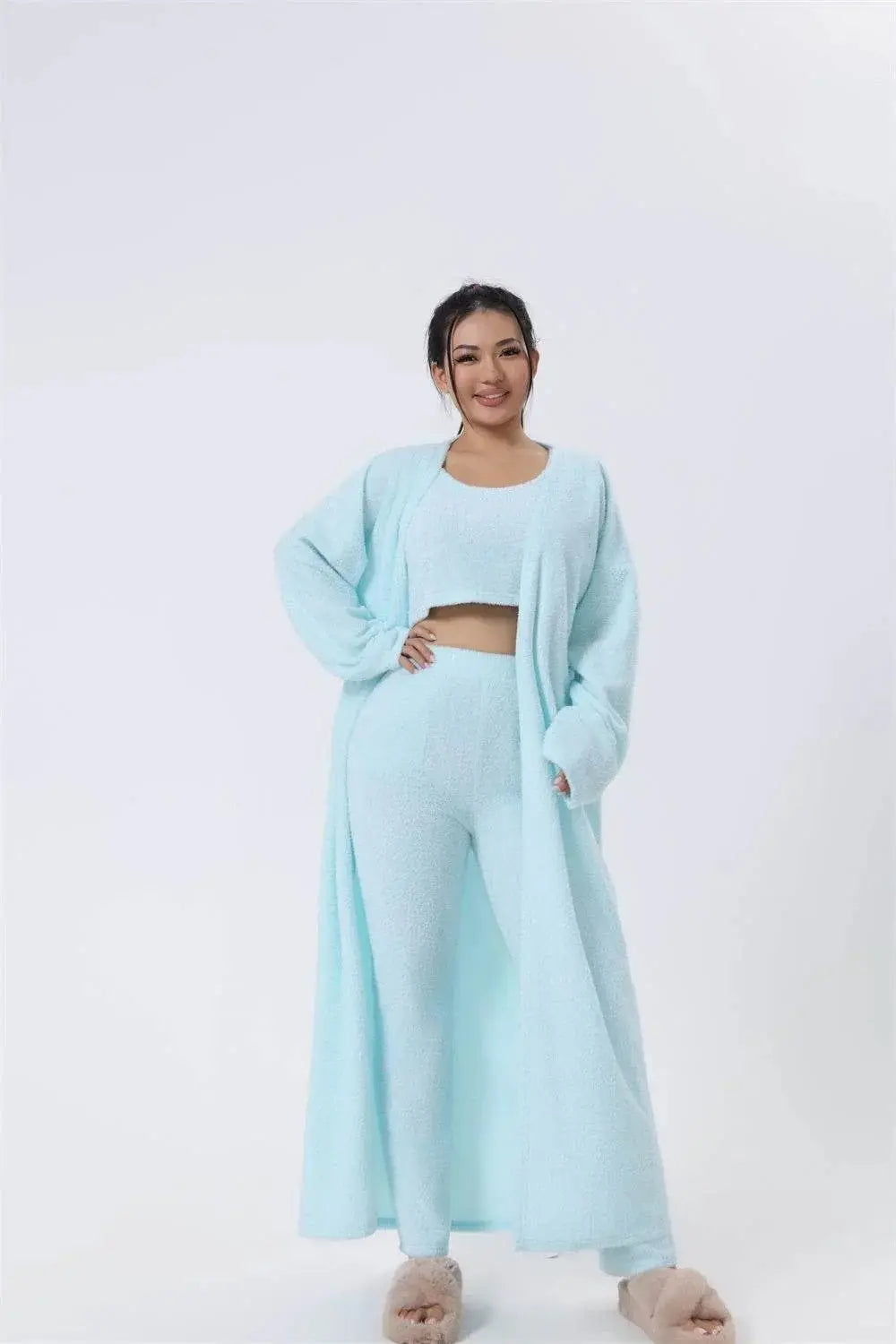 Cozy Pajama Set, 3 Piece Lounge Set, Women Winter Dress  Pre2brand