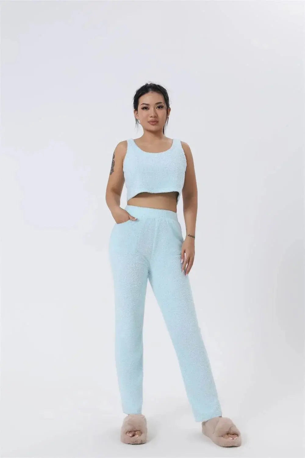 Cozy Pajama Set, 3 Piece Lounge Set, Women Winter Dress  Pre2brand