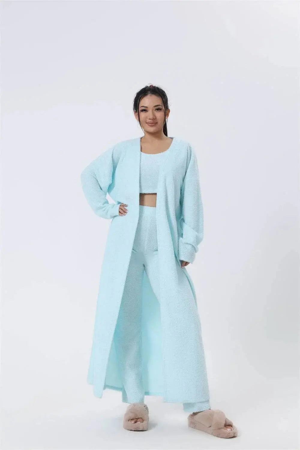Cozy Pajama Set, 3 Piece Lounge Set, Women Winter Dress  Pre2brand