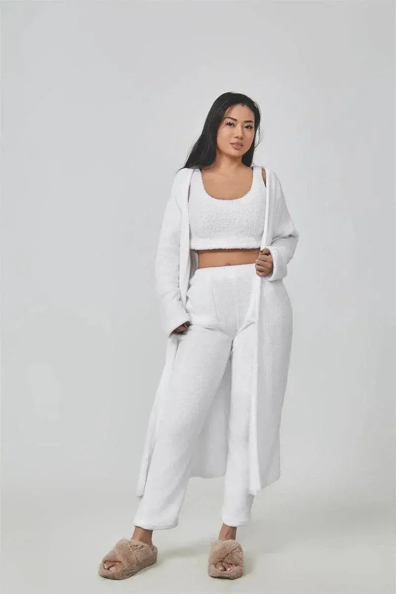 Cozy Pajama Set, 3 Piece Lounge Set, Women Winter Dress  Pre2brand