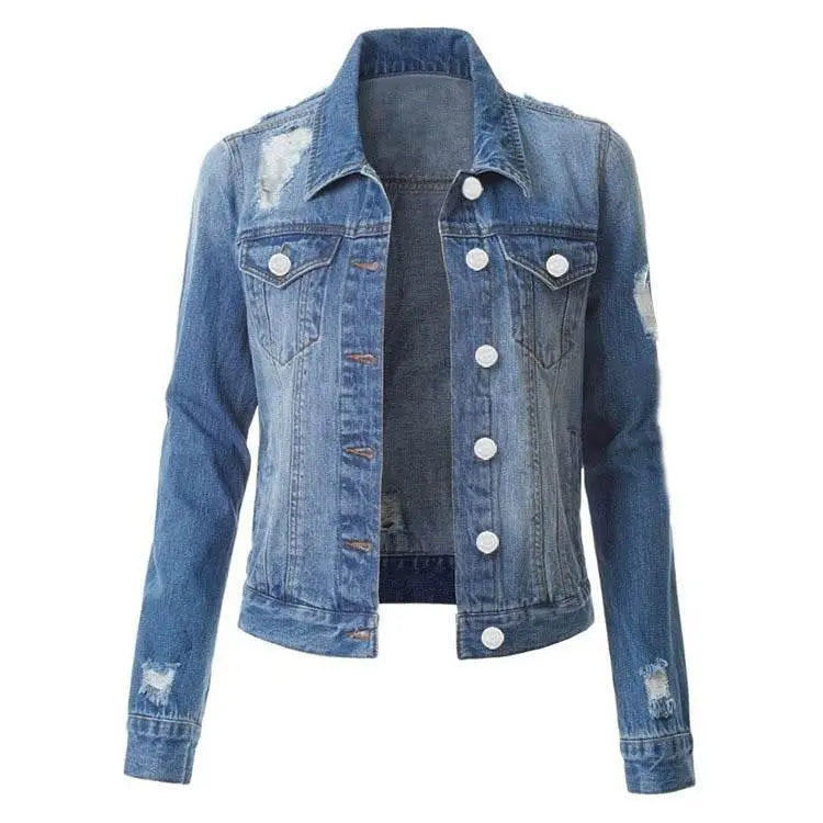 European And American Hole Lining Short Sleeve Women Women'S Cowboy Coat  Pre2brand