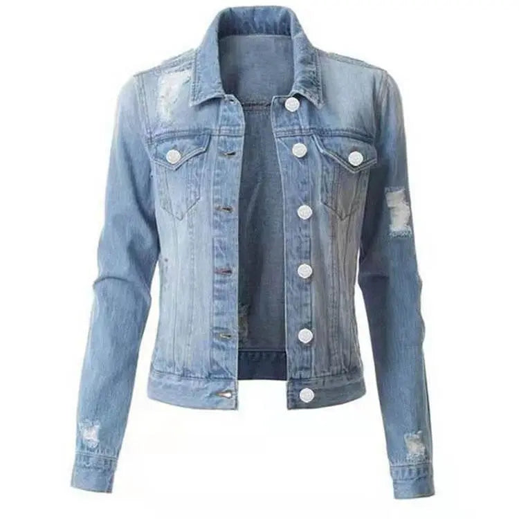 European And American Hole Lining Short Sleeve Women Women'S Cowboy Coat  Pre2brand