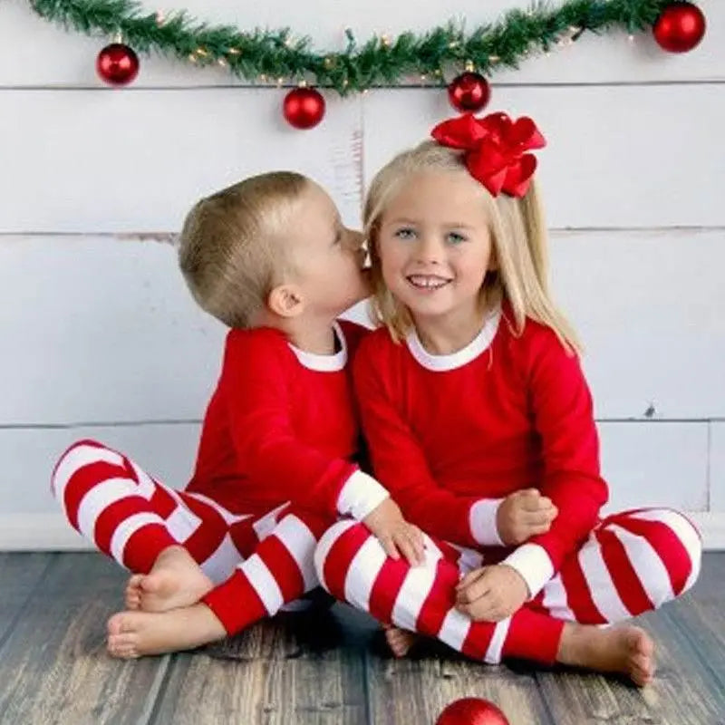 Family Matching Striped Christmas Pajamas Set – Festive Holiday Sleepwear For Men, Women & Kids  Pre2brand