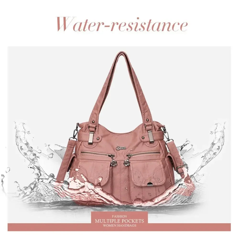 Fashion Ladies Soft Leather Portable Messenger Bag Crossbody Bags For Women Zipper Pocket Soft Casual Tote  Pre2brand