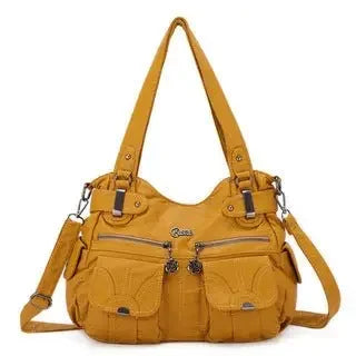 Fashion Ladies Soft Leather Portable Messenger Bag Crossbody Bags For Women Zipper Pocket Soft Casual Tote  Pre2brand