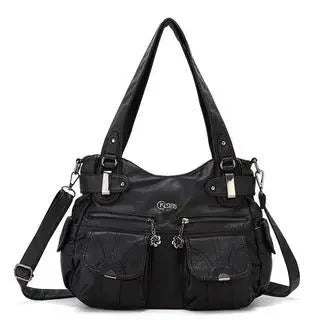 Fashion Ladies Soft Leather Portable Messenger Bag Crossbody Bags For Women Zipper Pocket Soft Casual Tote  Pre2brand