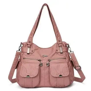 Fashion Ladies Soft Leather Portable Messenger Bag Crossbody Bags For Women Zipper Pocket Soft Casual Tote  Pre2brand