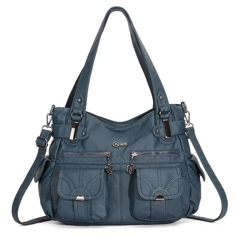 Fashion Ladies Soft Leather Portable Messenger Bag Crossbody Bags For Women Zipper Pocket Soft Casual Tote  Pre2brand