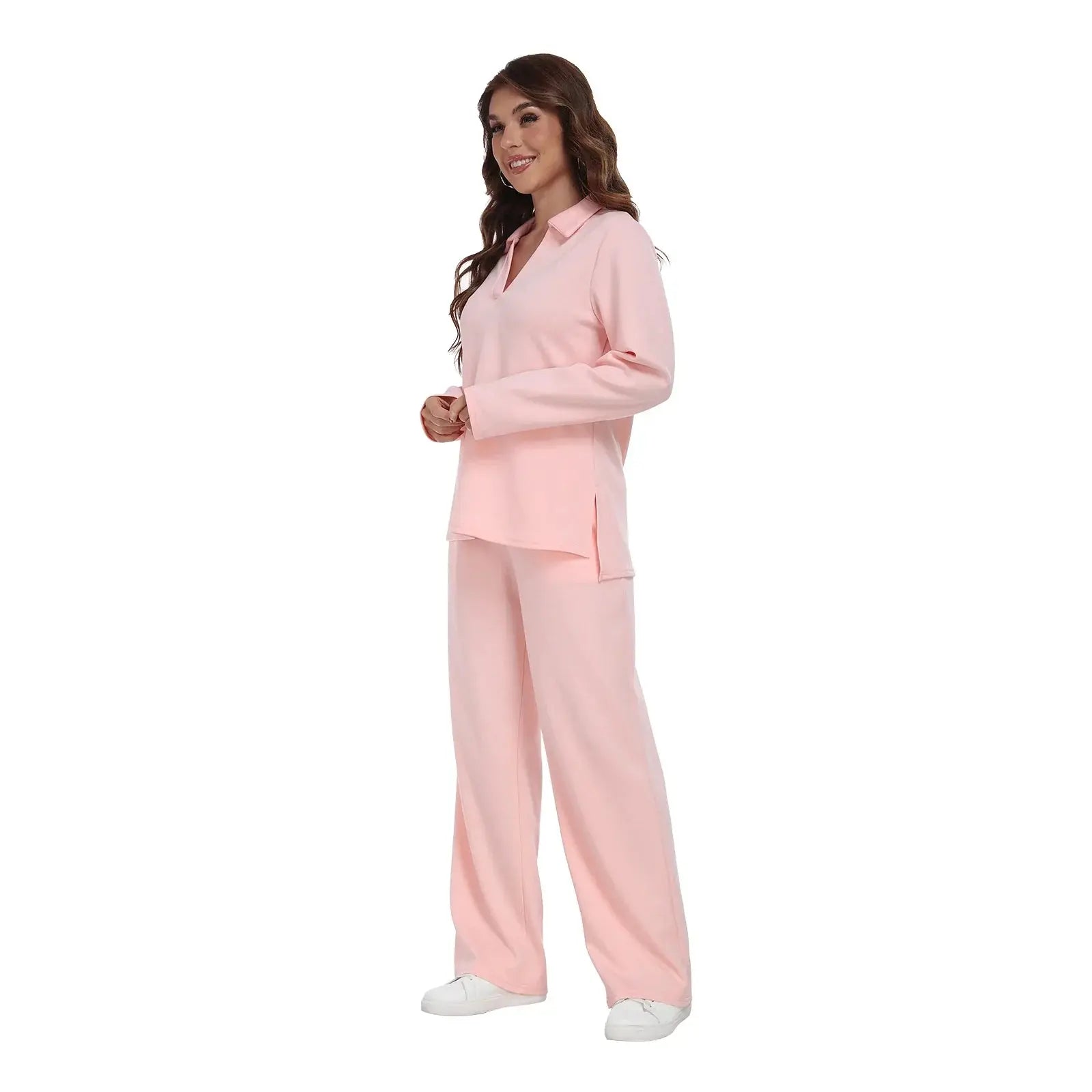 Long Sleeve V Neck Pullover Tracksuit  Pre2brand
