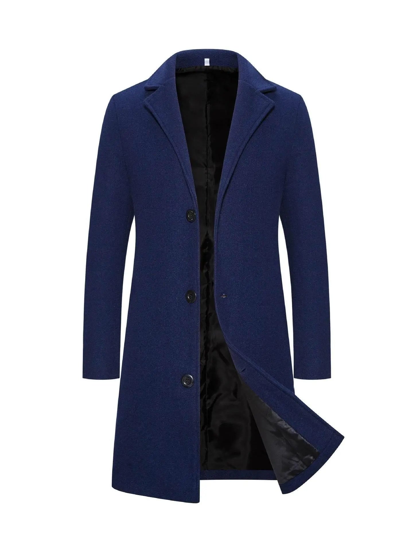 Long Solid Color Single Breasted Windbreaker Fabric  Pre2brand