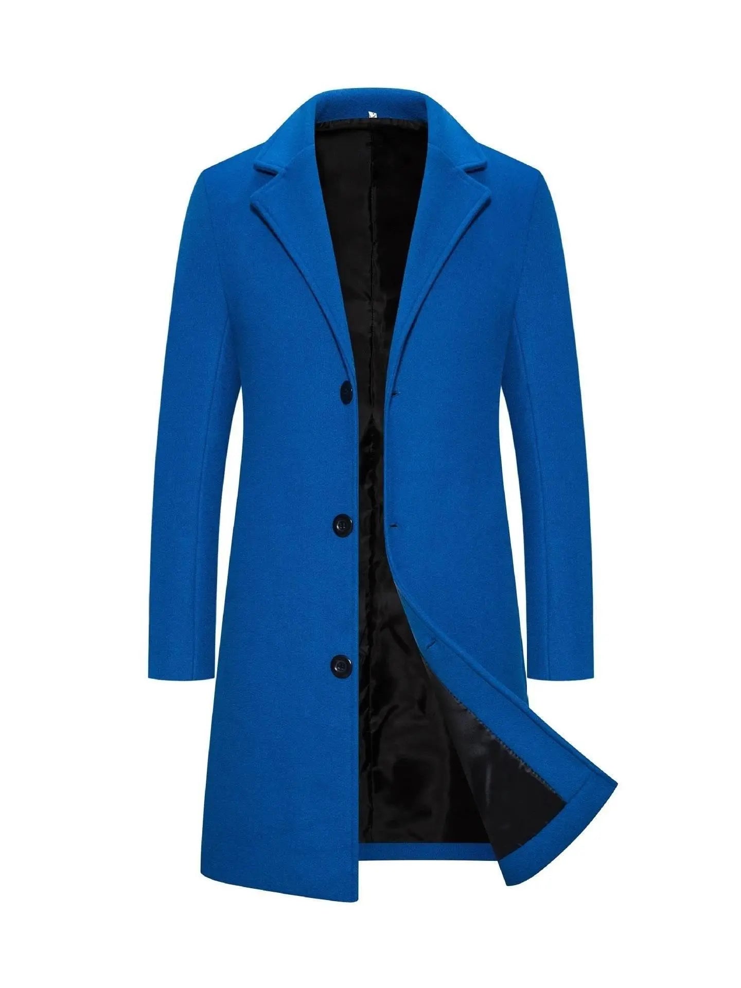 Long Solid Color Single Breasted Windbreaker Fabric  Pre2brand