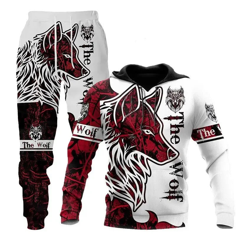 Men Sportswear Hooded Sweatsuit Two Piece Outdoors Running Fitness Mens Clothing Jogging Set  Pre2brand