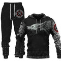 Men Sportswear Hooded Sweatsuit Two Piece Outdoors Running Fitness Mens Clothing Jogging Set  Pre2brand