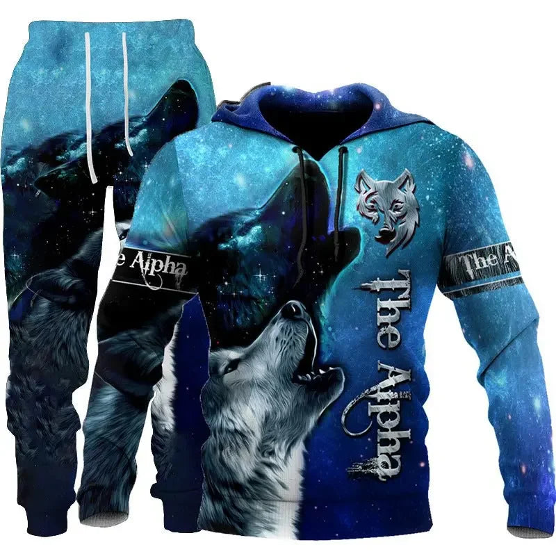 Men Sportswear Hooded Sweatsuit Two Piece Outdoors Running Fitness Mens Clothing Jogging Set  Pre2brand