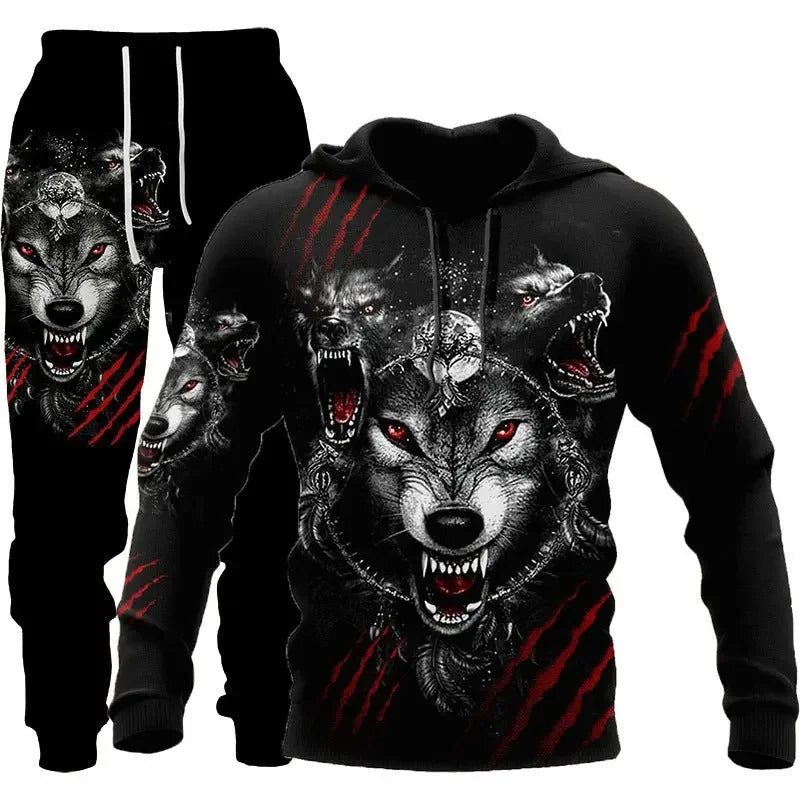 Men Sportswear Hooded Sweatsuit Two Piece Outdoors Running Fitness Mens Clothing Jogging Set  Pre2brand