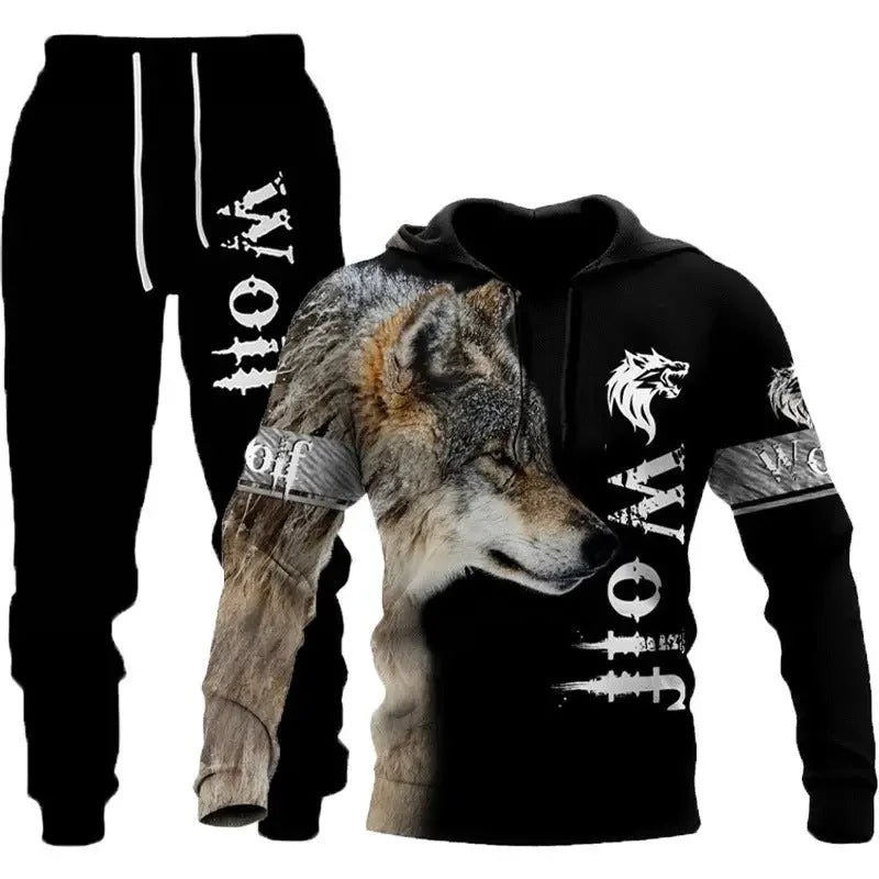 Men Sportswear Hooded Sweatsuit Two Piece Outdoors Running Fitness Mens Clothing Jogging Set  Pre2brand