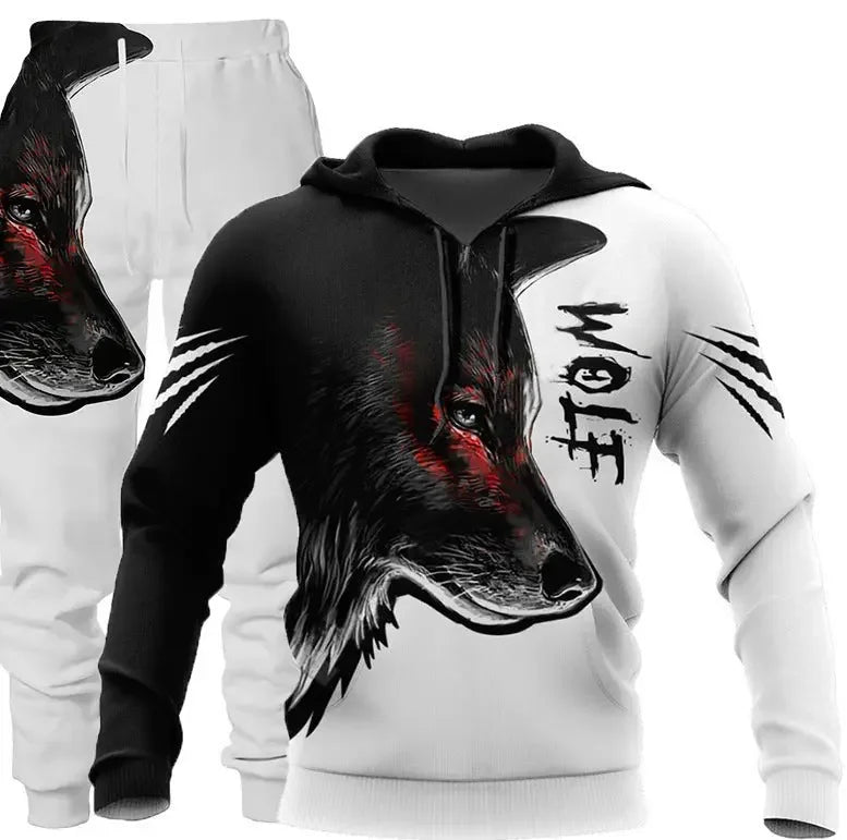Men Sportswear Hooded Sweatsuit Two Piece Outdoors Running Fitness Mens Clothing Jogging Set  Pre2brand