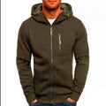 Men'S Casual Zipper Hooded Sweater Solid Color Sports Fitness Jackets Cardigan  Pre2brand