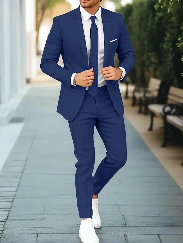 Men'S New Linen Single Row One Button Suit  Pre2brand