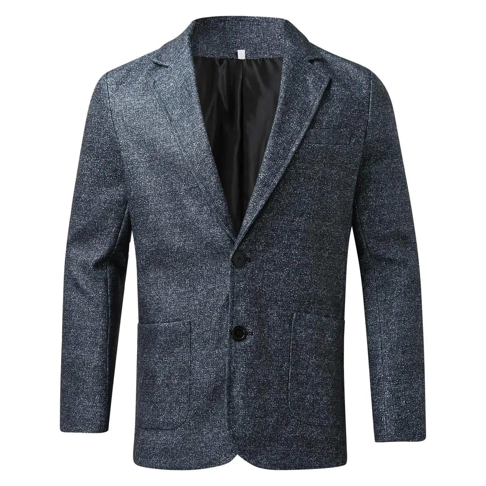 Men'S Plaid Lapel Long Sleeve Suit Coat Men'S Business Suit  Pre2brand