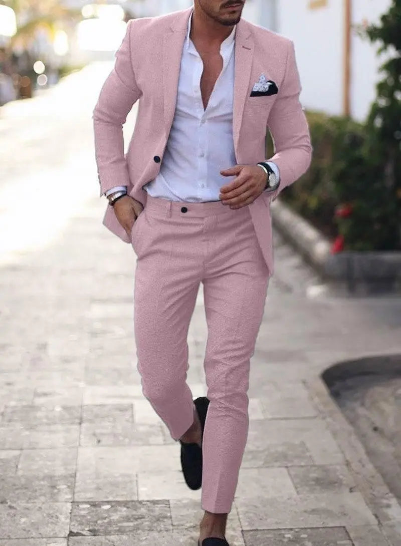Men'S Plus Size Two-Piece Suit  Pre2brand