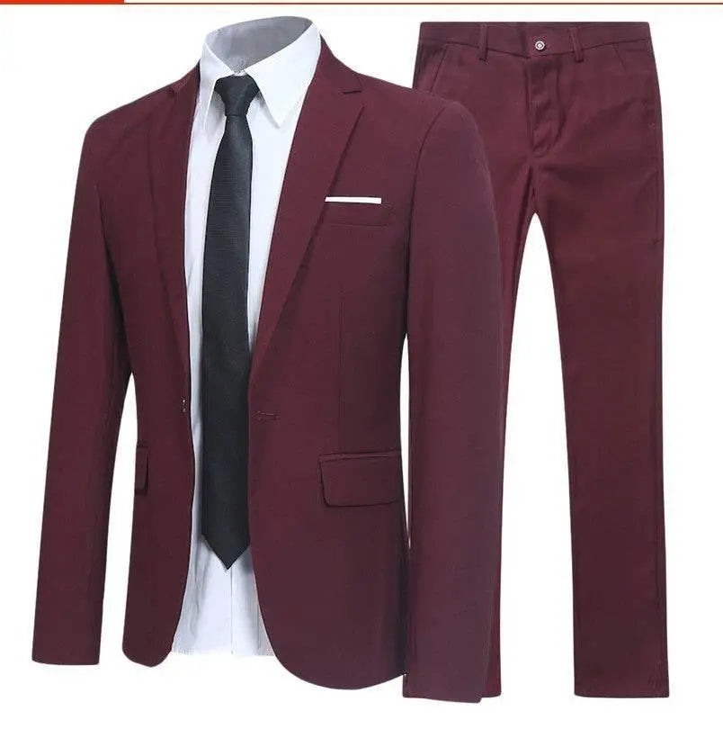 Men'S Western Fit Korean Two-Piece Suit  Pre2brand