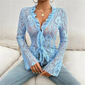 Mesh Lace T-Shirts Long Sleeve Tops  Pre2brand