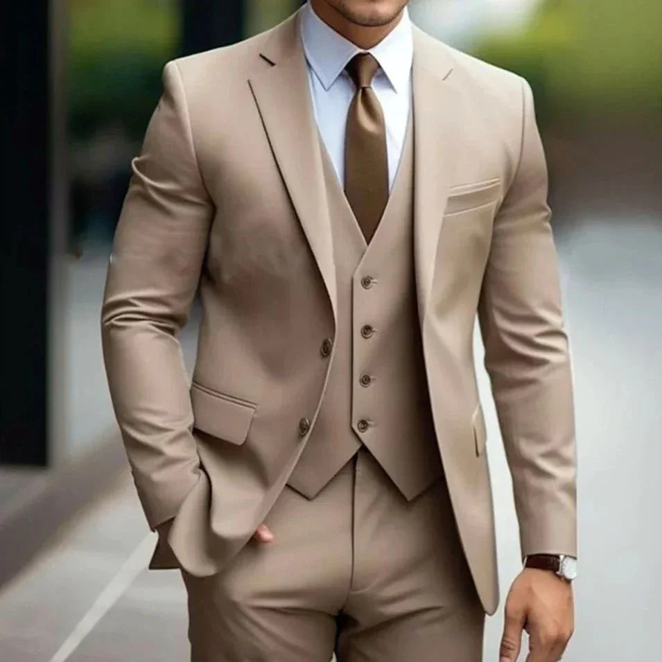 Business Casual Men'S Three-Piece Suit For Bridegroom Men'S Wedding  Pre2brand