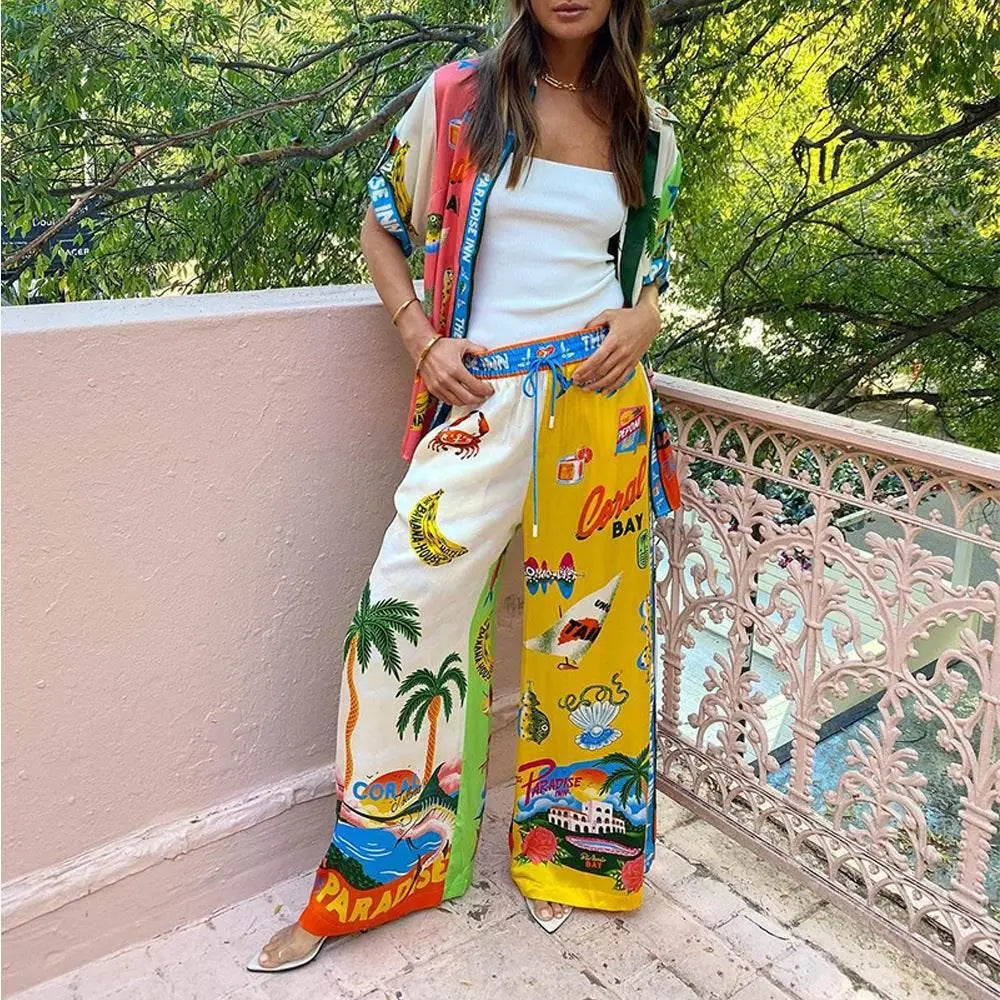 Shirt Trousers Loose Printing Suit Casual Two-Piece Suit  Pre2brand