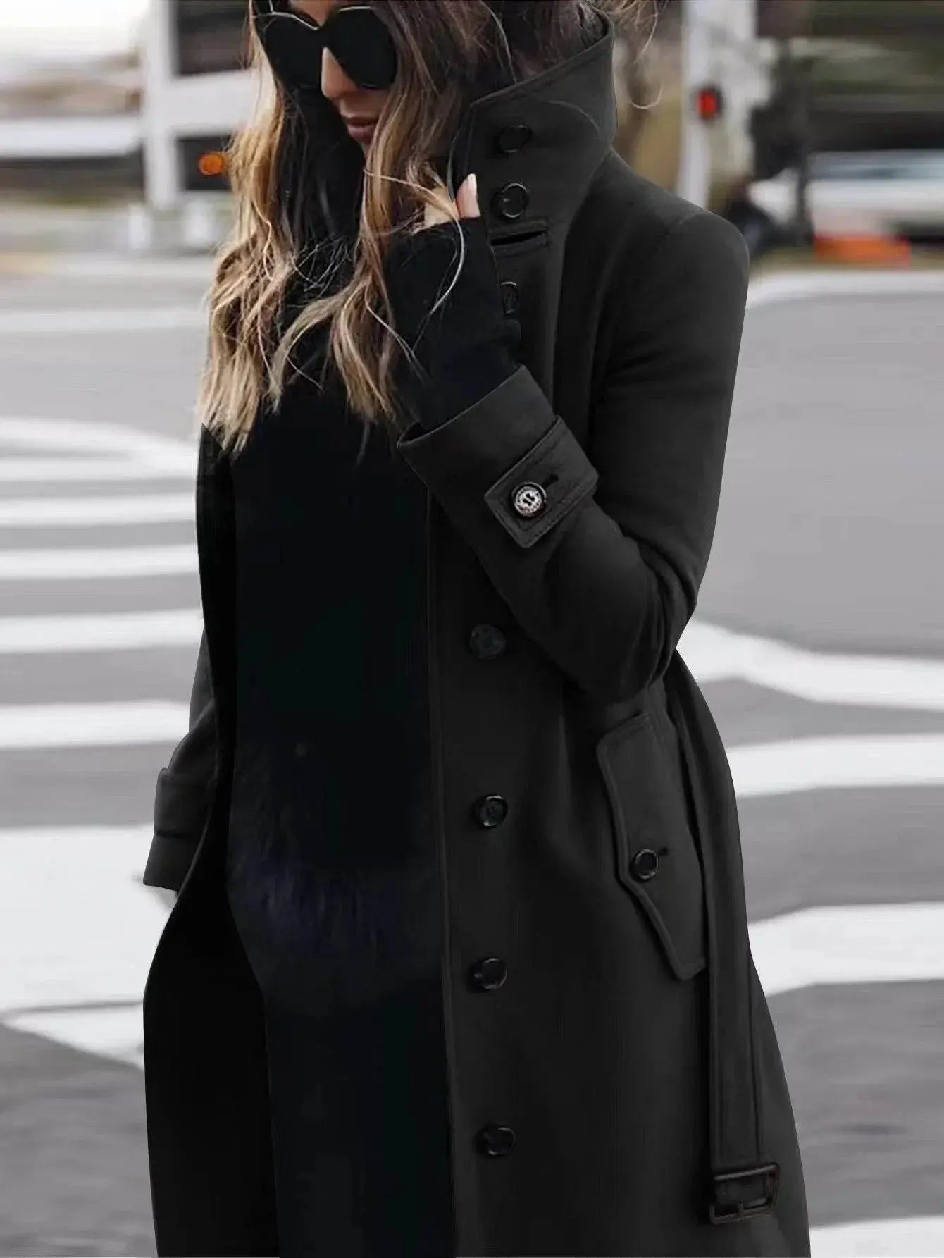 Single Breasted Stand Collar Woolen Coat  Pre2brand