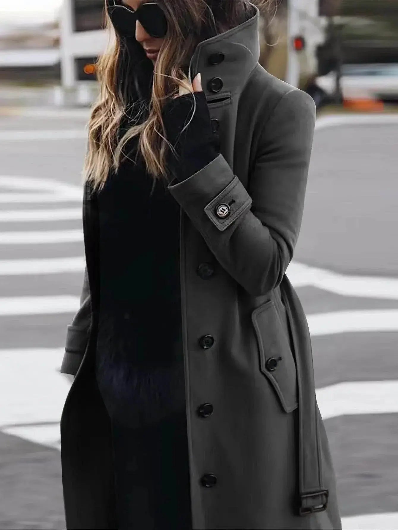Single Breasted Stand Collar Woolen Coat  Pre2brand
