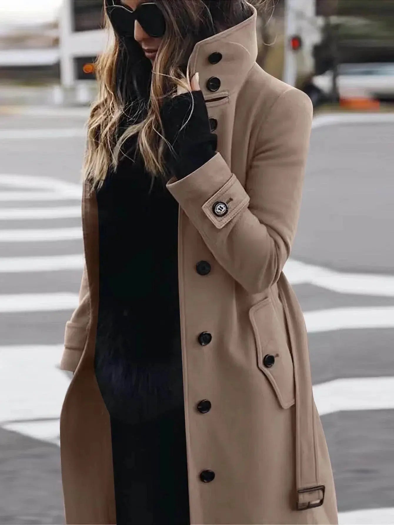 Single Breasted Stand Collar Woolen Coat  Pre2brand
