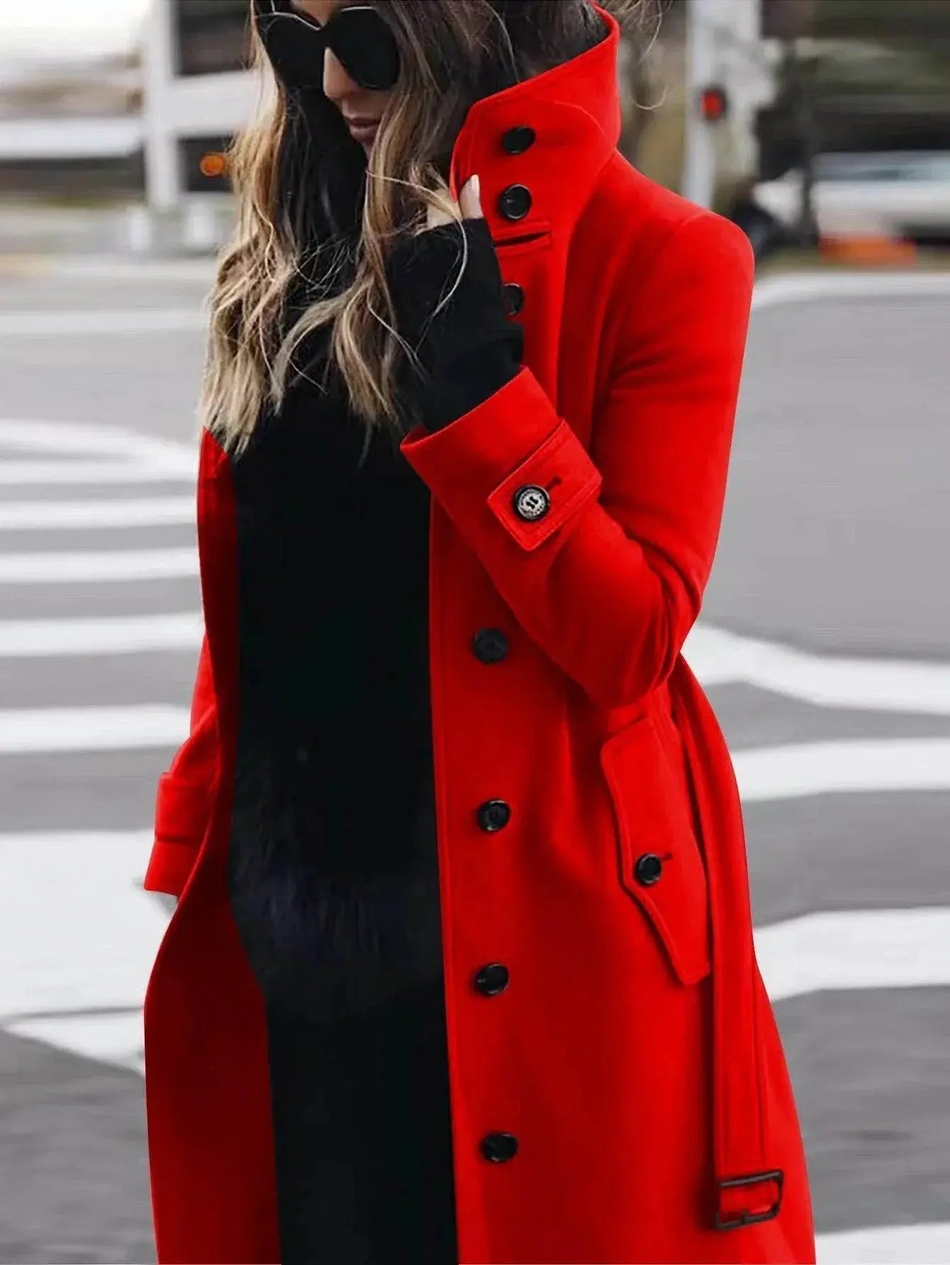 Single Breasted Stand Collar Woolen Coat  Pre2brand