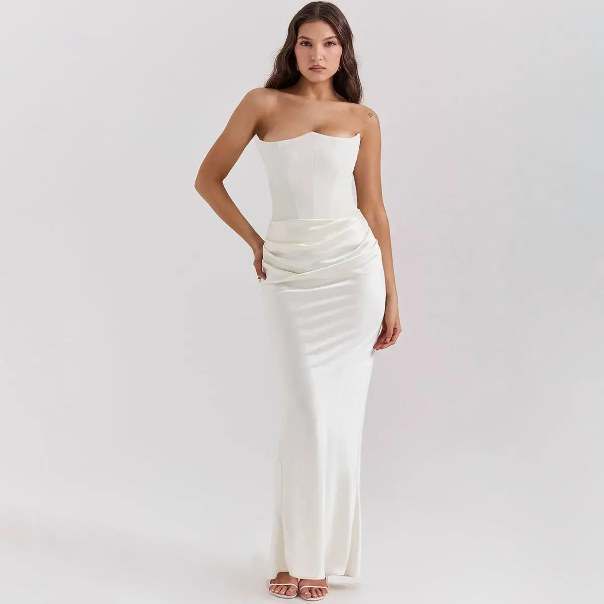 Slim Tube Top Long Dress Sexy Fashion Bandeau Backless Party Evening Dresses For Women Clothing  Pre2brand