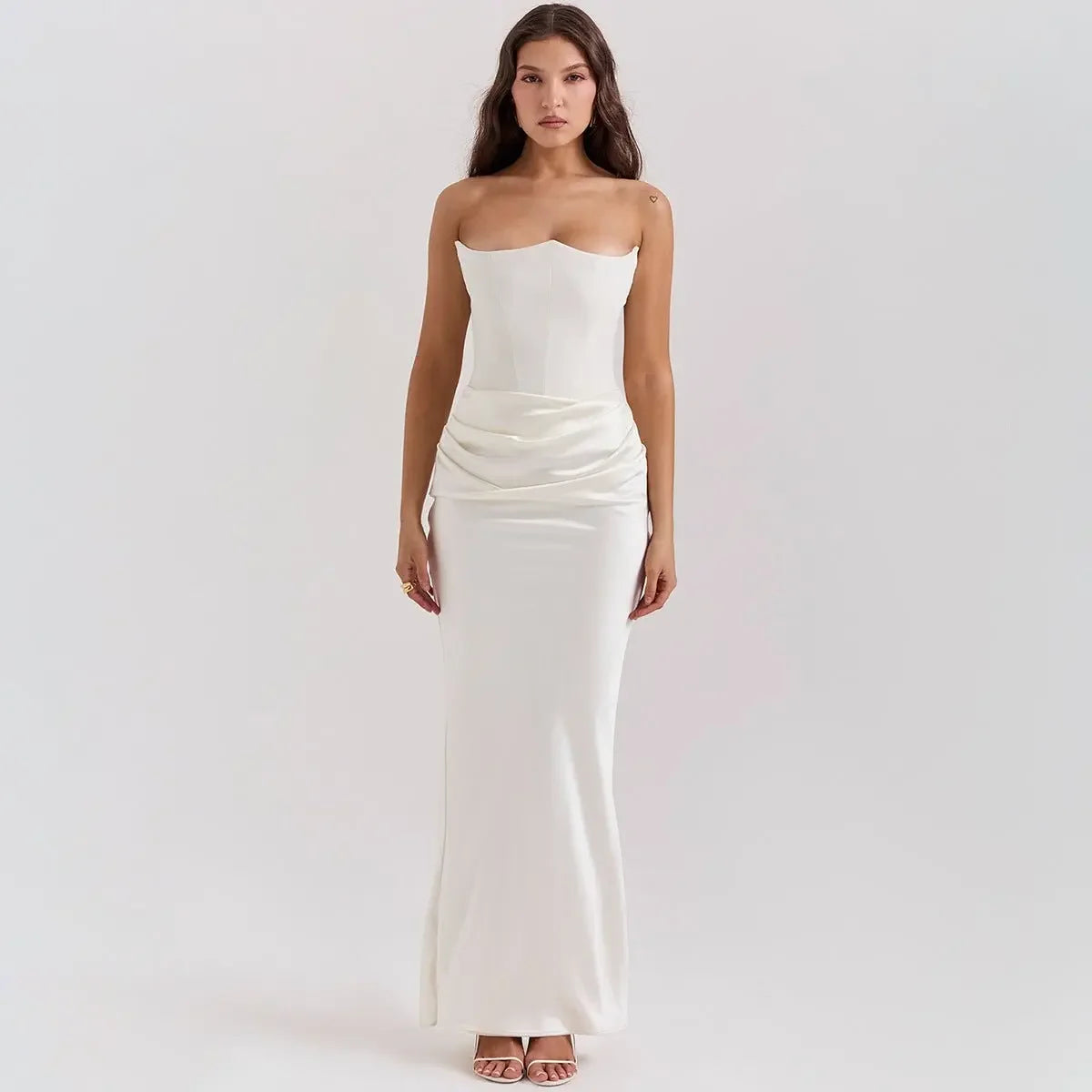Slim Tube Top Long Dress Sexy Fashion Bandeau Backless Party Evening Dresses For Women Clothing  Pre2brand