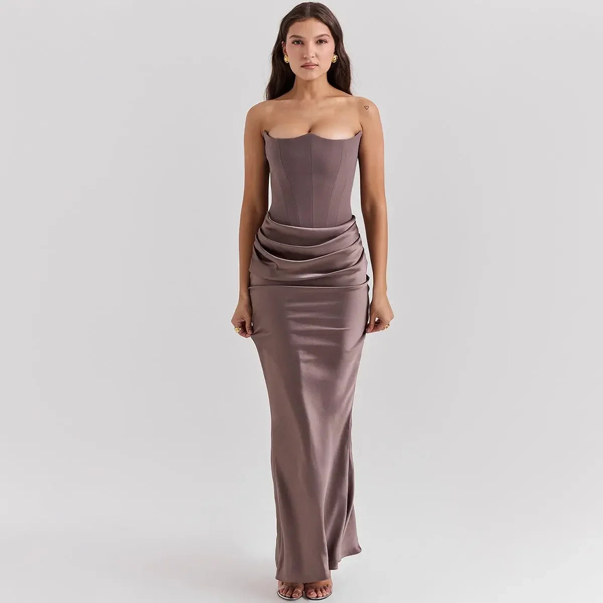 Slim Tube Top Long Dress Sexy Fashion Bandeau Backless Party Evening Dresses For Women Clothing  Pre2brand