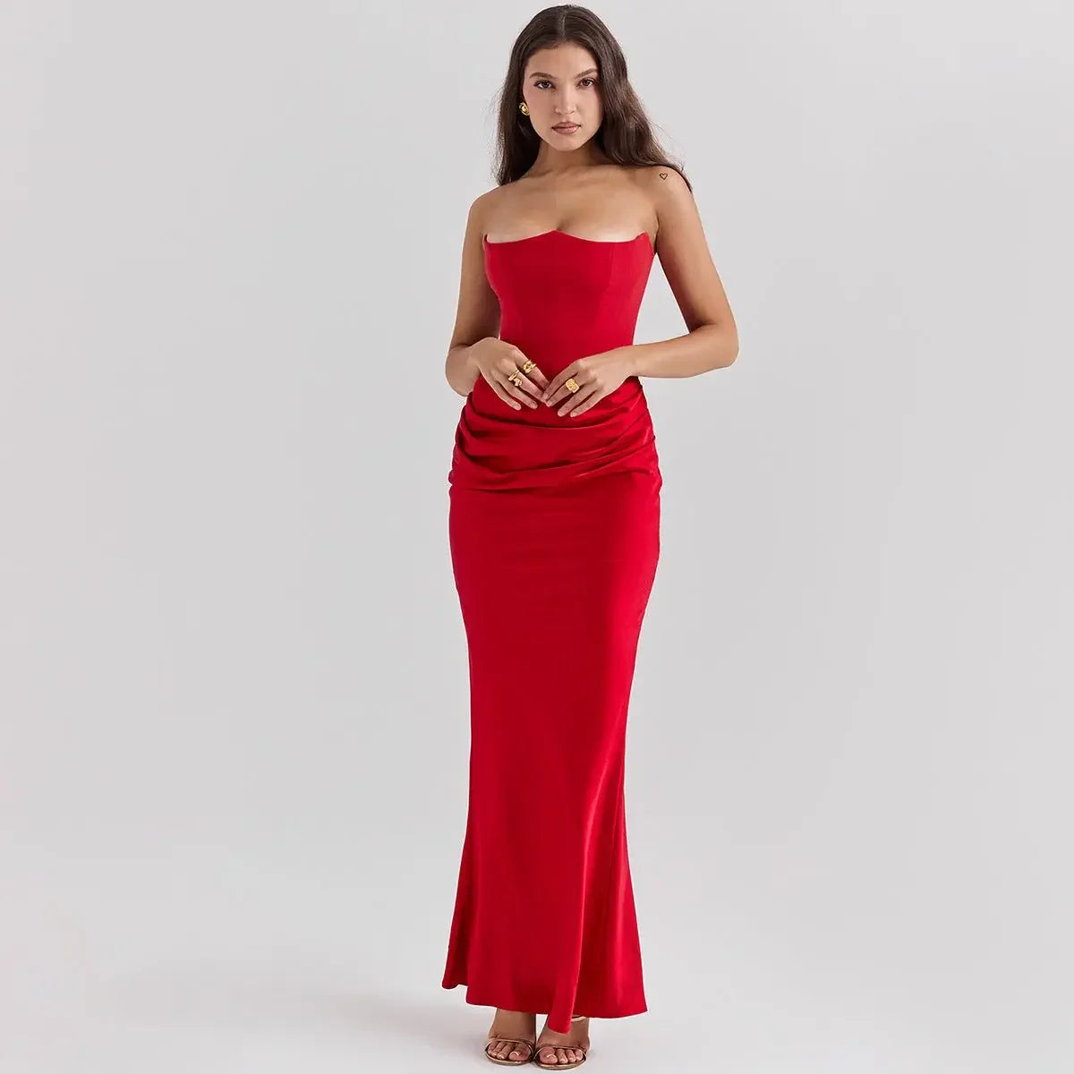 Slim Tube Top Long Dress Sexy Fashion Bandeau Backless Party Evening Dresses For Women Clothing  Pre2brand