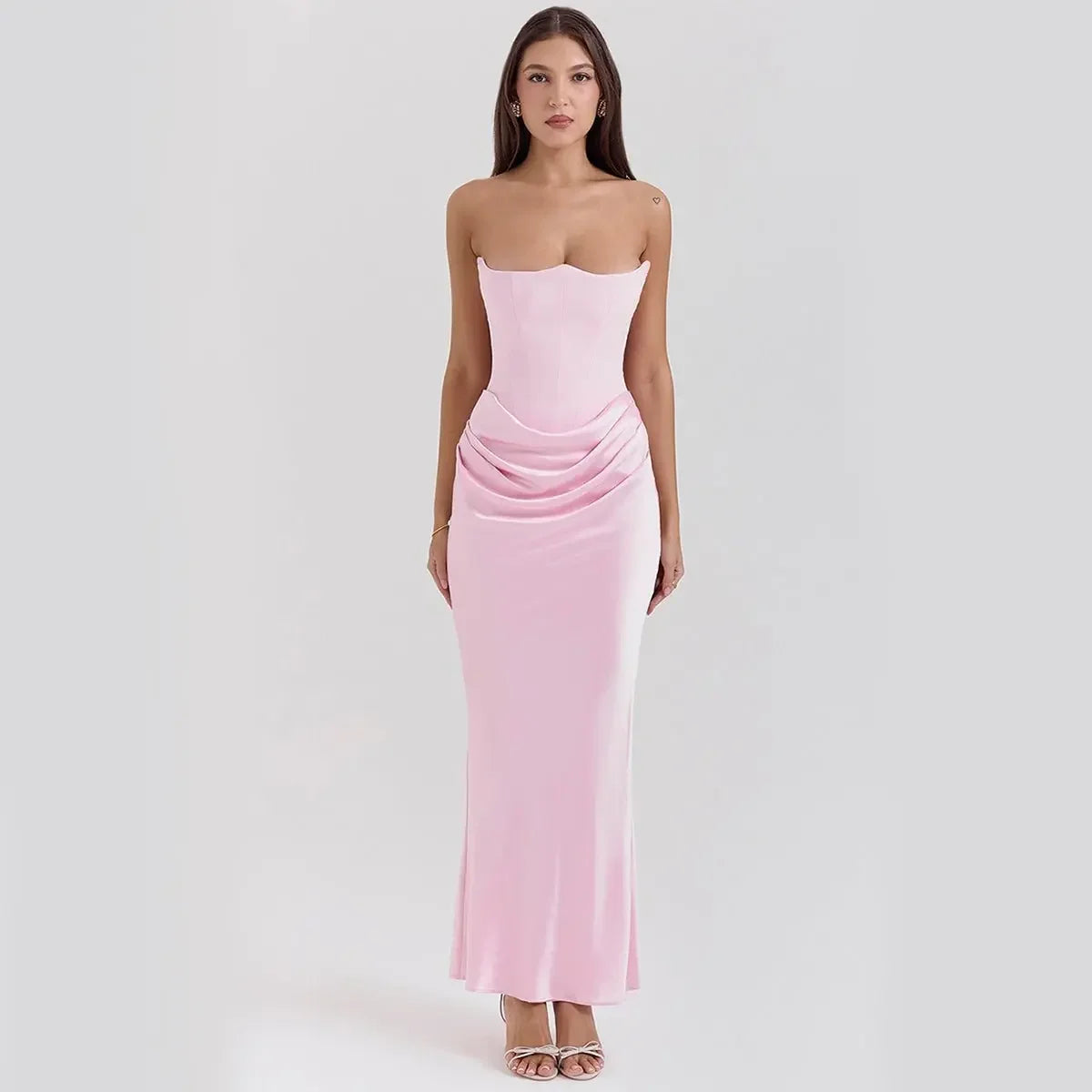 Slim Tube Top Long Dress Sexy Fashion Bandeau Backless Party Evening Dresses For Women Clothing  Pre2brand