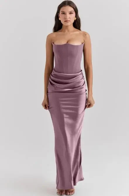 Slim Tube Top Long Dress Sexy Fashion Bandeau Backless Party Evening Dresses For Women Clothing  Pre2brand