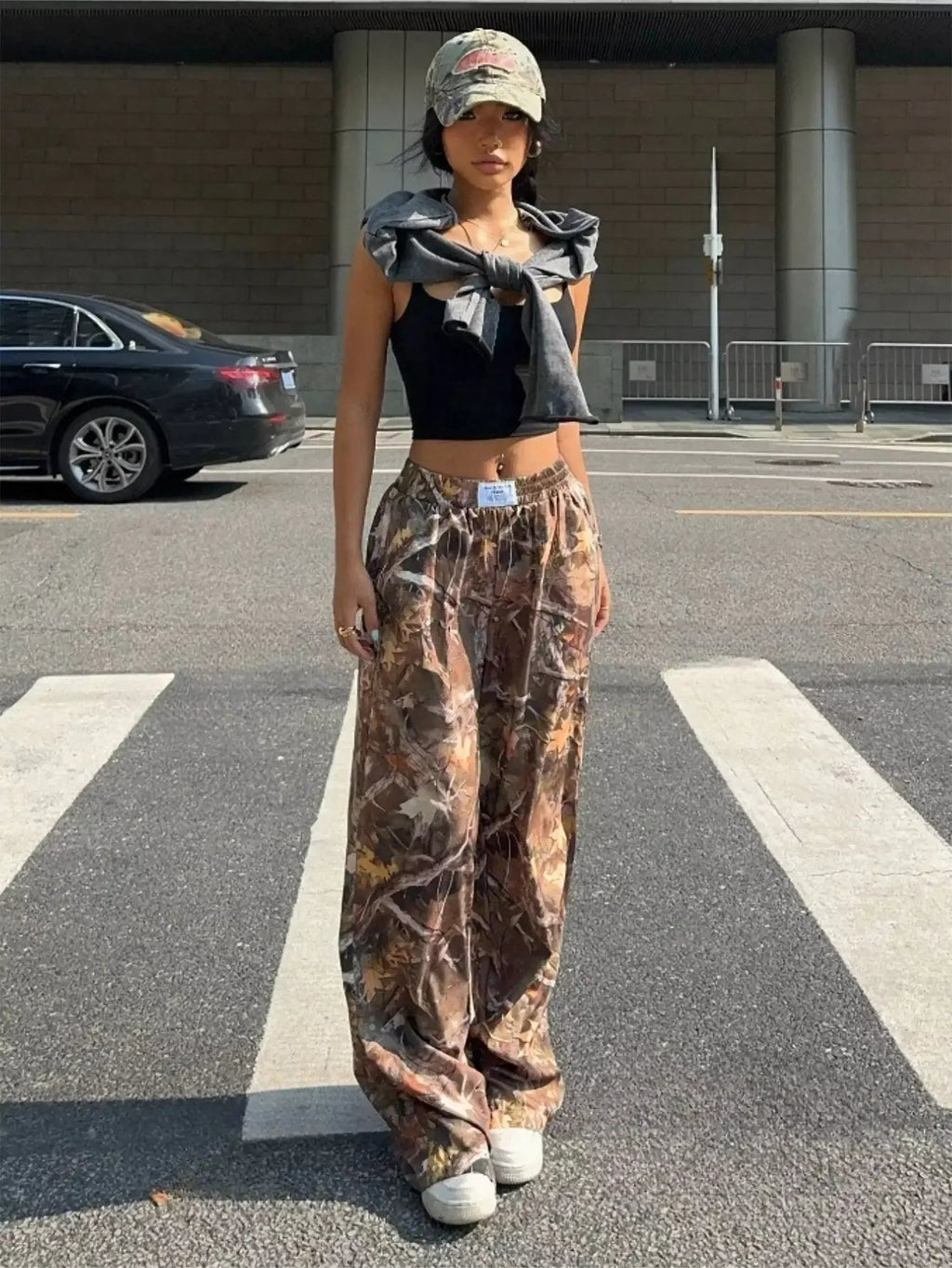 Slimming Casual Pants Hip Hop Retro Street Multi-Pocket Camouflage Cargo Pants For Women Y2K Hip-Hop Cargo Grunge Baggy Trousers  Pre2brand
