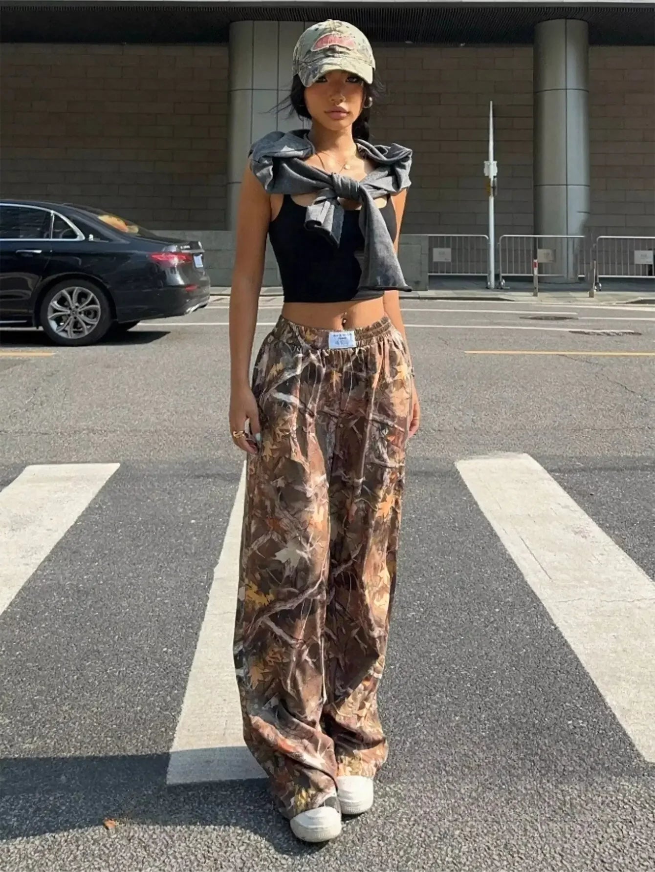 Slimming Casual Pants Hip Hop Retro Street Multi-Pocket Camouflage Cargo Pants For Women Y2K Hip-Hop Cargo Grunge Baggy Trousers  Pre2brand
