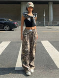 Slimming Casual Pants Hip Hop Retro Street Multi-Pocket Camouflage Cargo Pants For Women Y2K Hip-Hop Cargo Grunge Baggy Trousers  Pre2brand