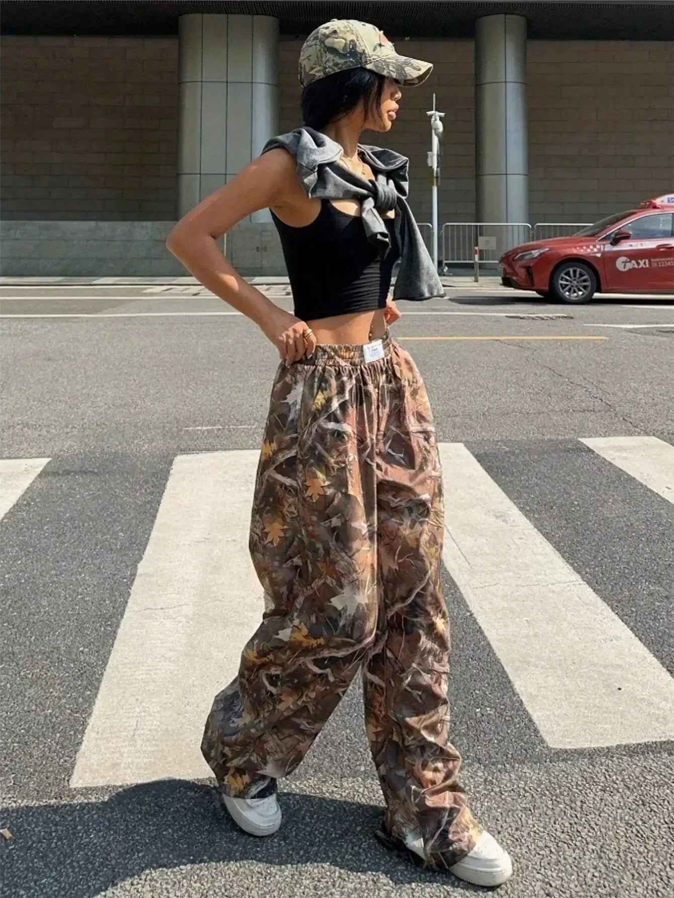 Slimming Casual Pants Hip Hop Retro Street Multi-Pocket Camouflage Cargo Pants For Women Y2K Hip-Hop Cargo Grunge Baggy Trousers  Pre2brand